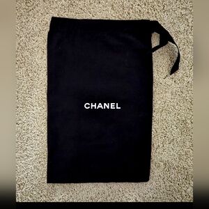 CHANEL Black Dust Bag with White Logo